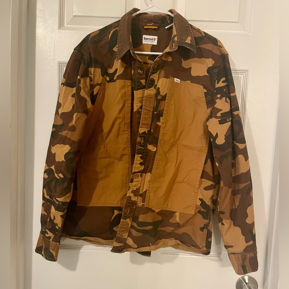 Timberland Camo Print Button Up Shirt